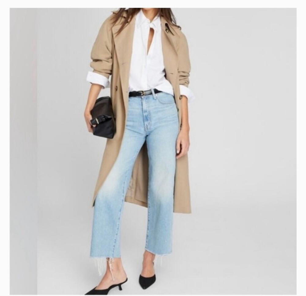 Mother Denim Rambler Zip Ankle Fray